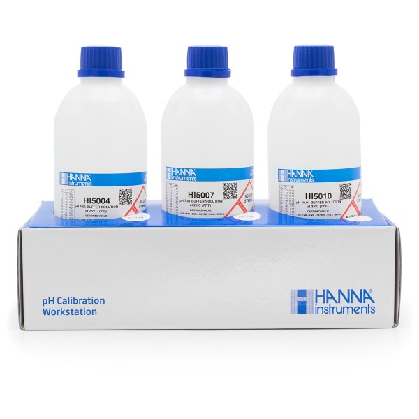 Kit soluciones tampón técnicas pH 4,01/ 7,01/ 10,01 (3 x 500 ml) +-0,01 pH